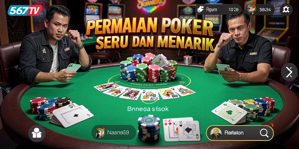 Gameplay seru di 567TV dengan menampilkan aksi poker penuh ketegangan.