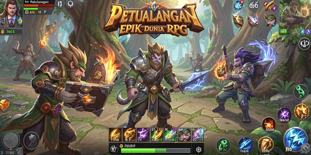 Tampilan gameplay RPG yang memukau dan menantang.