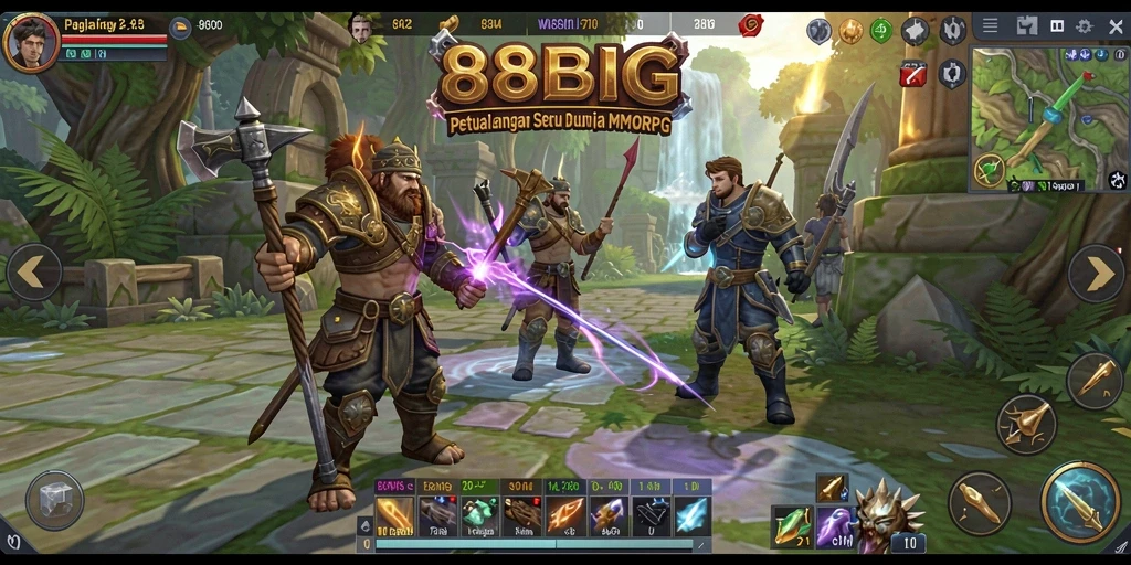 Gameplay seru dalam 88BIG MMORPG dengan pertarungan yang menantang.
