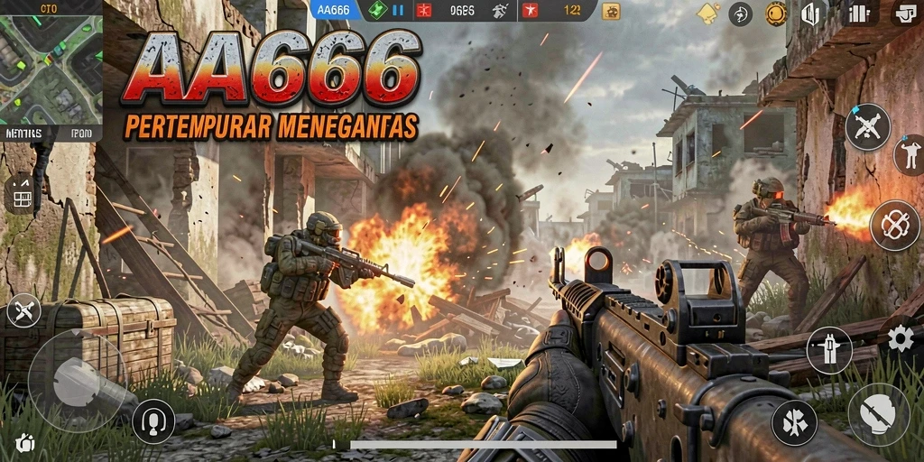 Tangkapan layar AA666 menampilkan aksi tembak-menembak yang intens dan grafik tajam.