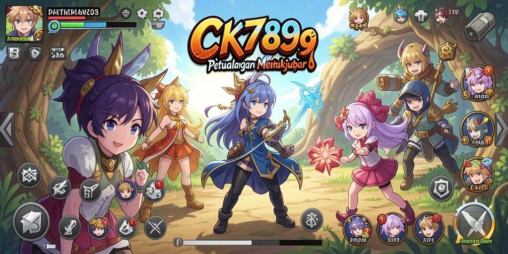 Tampilan gameplay CK789 dengan karakter anime yang menawan.
