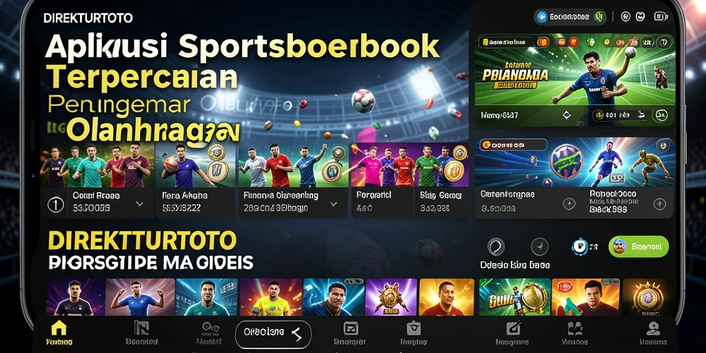 Screenshot utama DIREKTURTOTO menampilkan tampilan taruhan olahraga yang menarik.