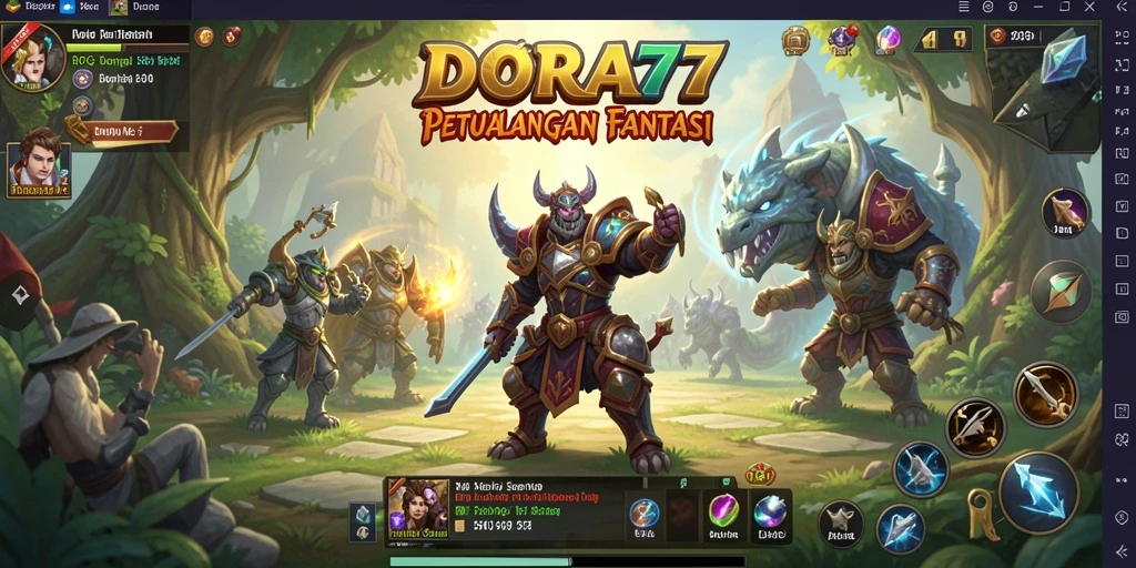 Tampilan gameplay RPG <strong>DORA77</strong> yang menakjubkan dan imersif.