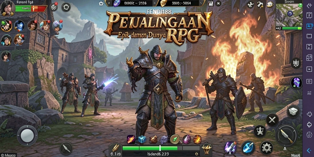 Tampilan gameplay epik dalam dunia fantasi RPG FENDI188.