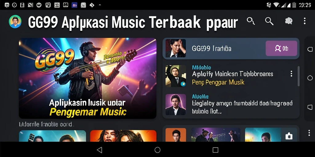 Tampilan gameplay GG99 dengan berbagai tantangan musik.