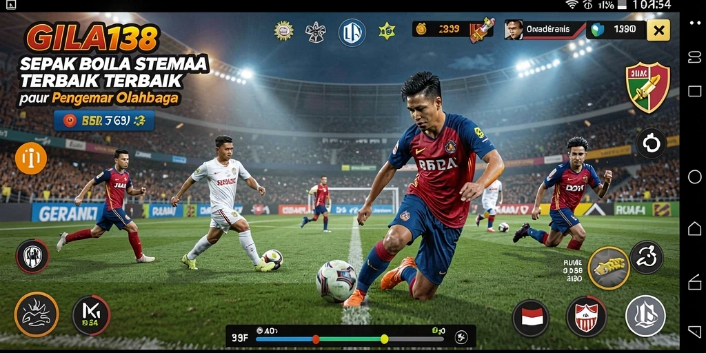 Tangkapan layar utama <strong>GILA138</strong> menampilkan aksi seru di lapangan sepak bola.