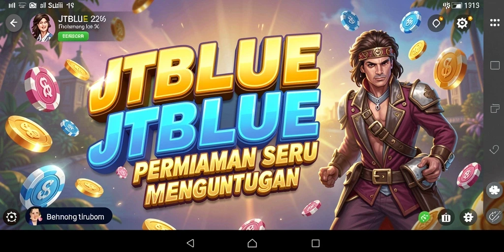 Tampilan gameplay menarik dari JTBLUE dengan slot yang berwarna-warni.