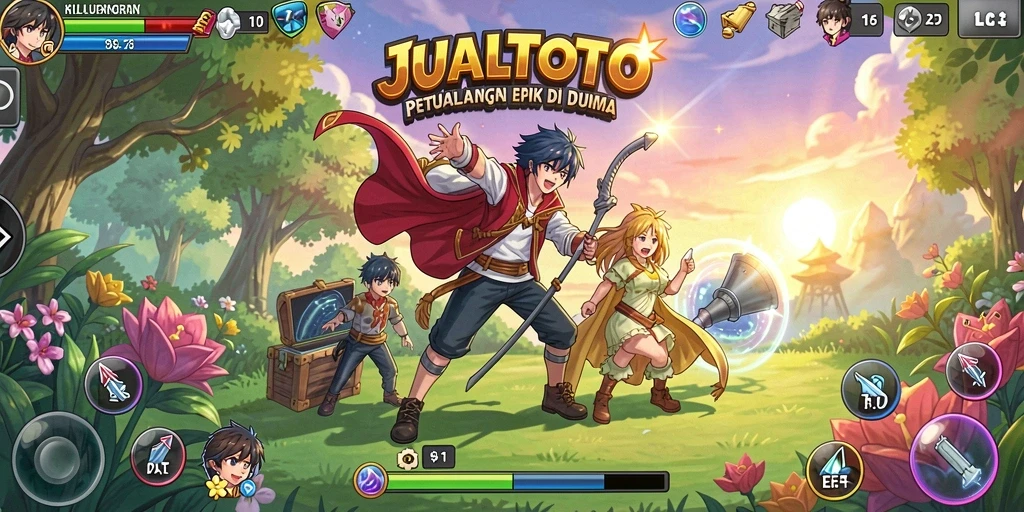 Menampilkan aksi seru dari karakter anime dalam JUALTOTO.