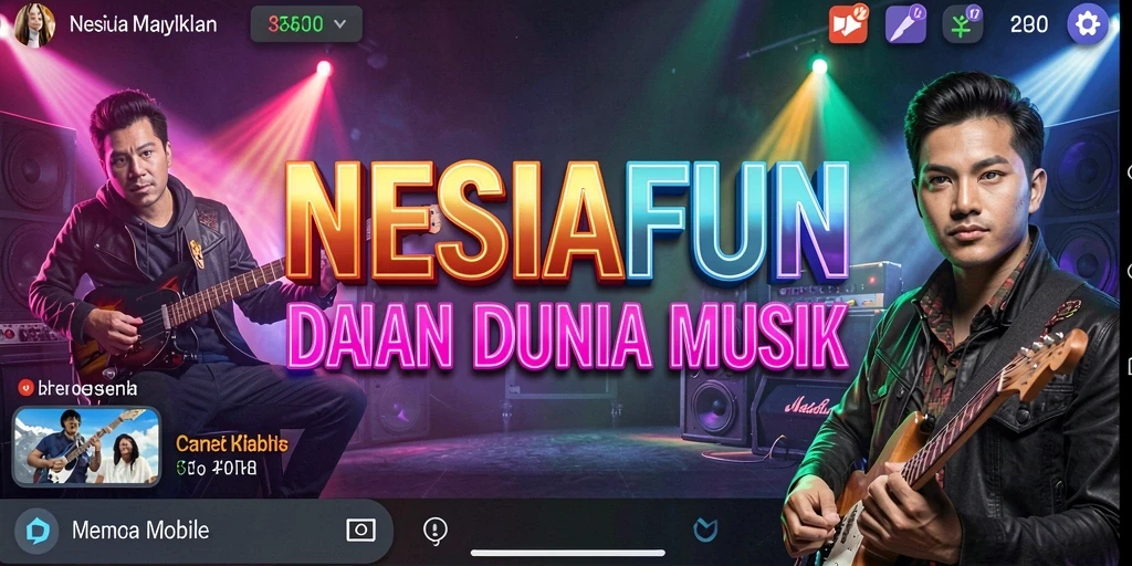 Screenshot dari gameplay <strong>NESIAFUN</strong> yang menunjukkan interaksi pengguna dengan musik.