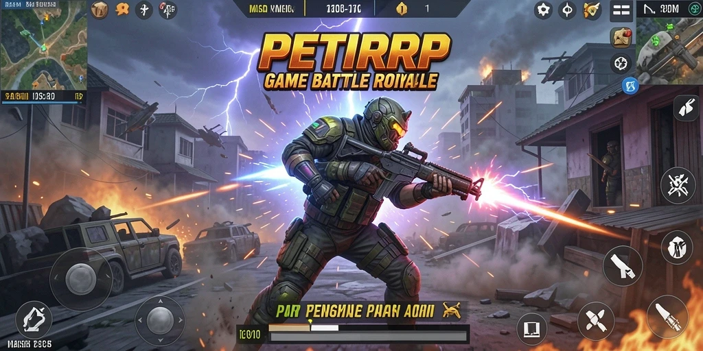 Gameplay seru dalam pertempuran Battle Royale di PETIRRP.
