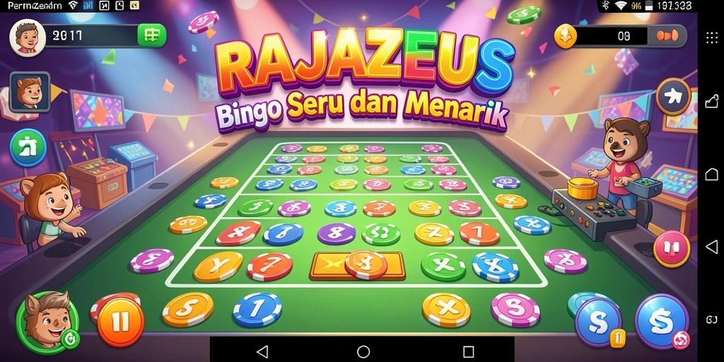 Tampilan seru gameplay Bingo di RAJAZEUS yang penuh warna.