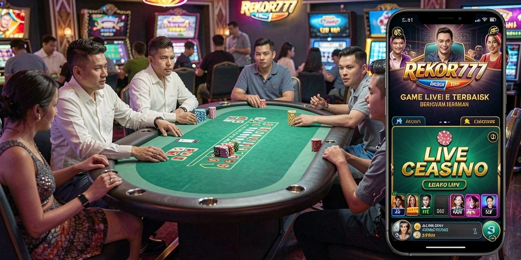 Screenshot gameplay Live Casino yang mendebarkan di REKOR777.