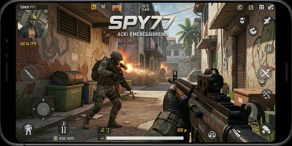 Gameplay seru SPY77 dengan aksi tembak-menembak intens.