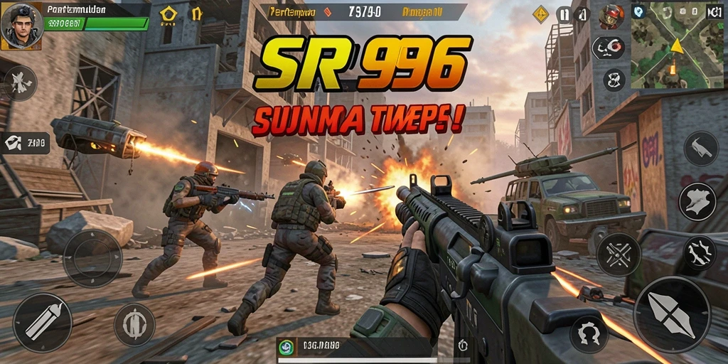 Screenshot gamplay yang menunjukkan aksi mendebarkan dalam <strong>SR996</strong>.