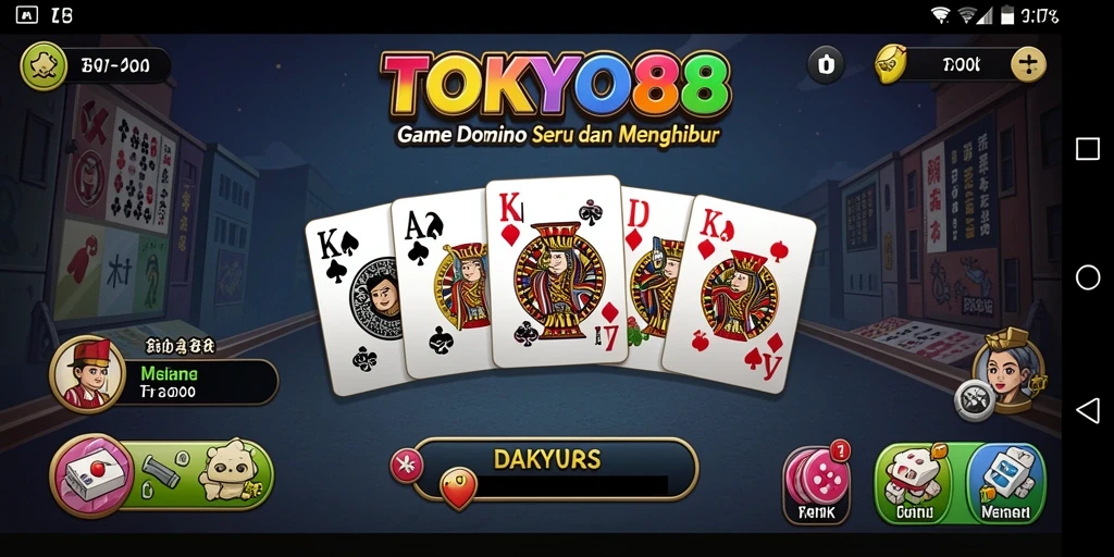 Tampilan menarik gameplay domino di TOKYO88 yang penuh aksi.
