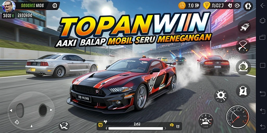 Screenshot dari gameplay seru di TOPANWIN yang menampilkan balapan penuh aksi.