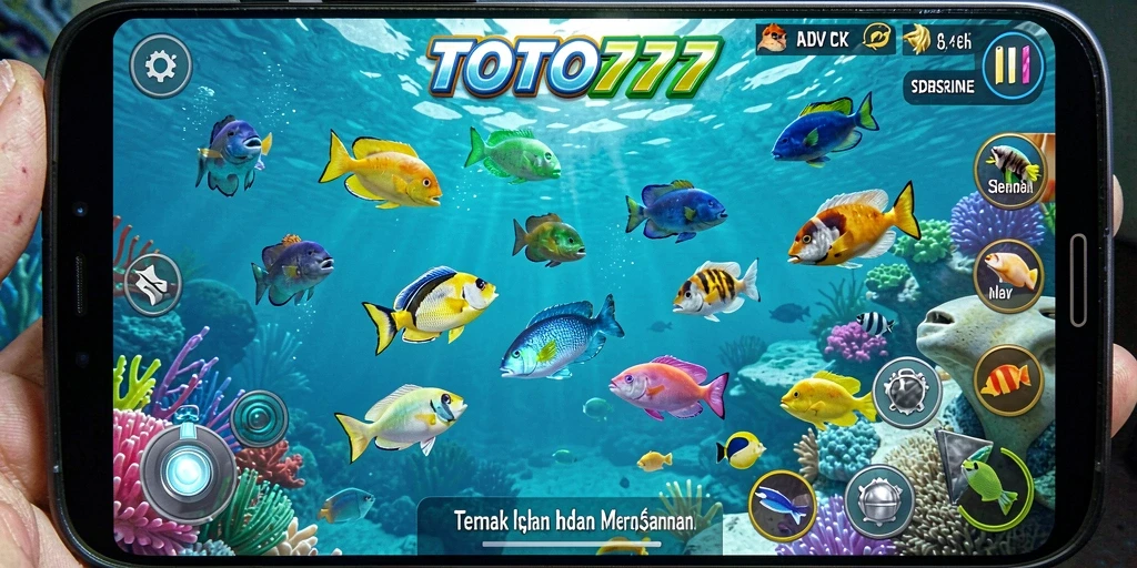 Screenshot dari TOTO777 menunjukkan gameplay Tembak Ikan yang seru.