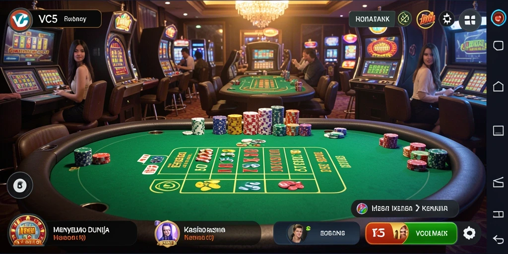 Tampilan gameplay seru dan menarik dari VC5 yang menghadirkan pengalaman kasino.